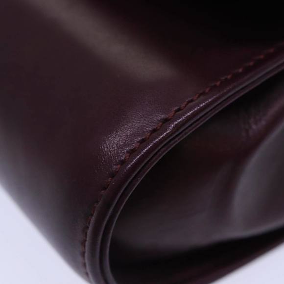 CELINE Chain Shoulder Bag Leather 2way Bordeaux Auth 87001 - Picture 15 of 16